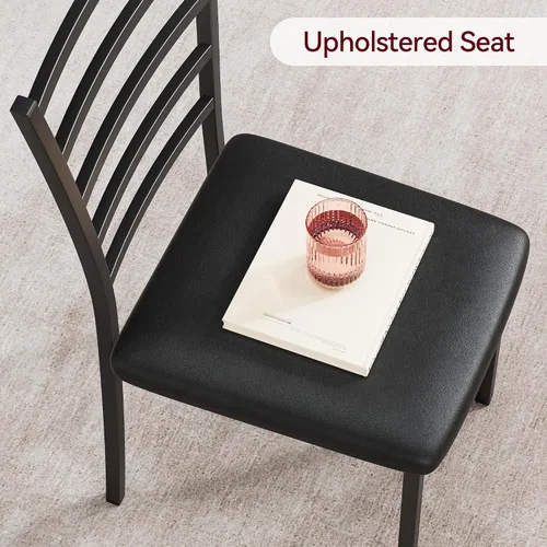 Miniatura 5 de Mesa de comedor para 2, juego de mesa cuadrada pequeña de cocina para 2, comedor moderno de madera que ahorra espacio con tapizado, muebles