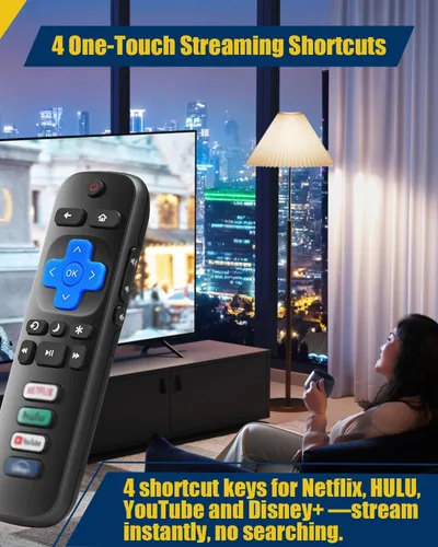 Miniatura 5 de Control remoto de repuesto para Roku TV, compatible con televisores inteligentes TCL, Hisense, Onn, Philips Roku (no para Roku Stick o Box)