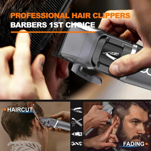 Miniatura 8 de Cortapelos para hombres, cortapelos profesionales para corte de cabello, cortapelos inalámbricos, ciclón, rotor exterior sin escobillas, cuchillas
