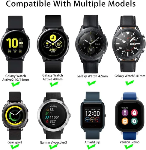 Miniatura 4 de Correa de reloj de 0.78 pulgadas compatible con Samsung Galaxy Watch 4 de 1.575 pulgadas/1.732 pulgadas, correa de reloj Galaxy Active 2 de 1.575