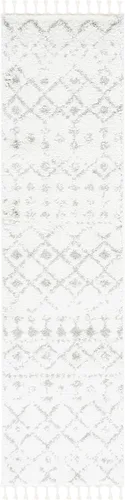 Miniatura 34 de SAFAVIEH Berber Fringe Shag Collection - Alfombra decorativa de 2 pies 2 pulgadas x 4 pies, color crema y gris oscuro, diseño que no desprende