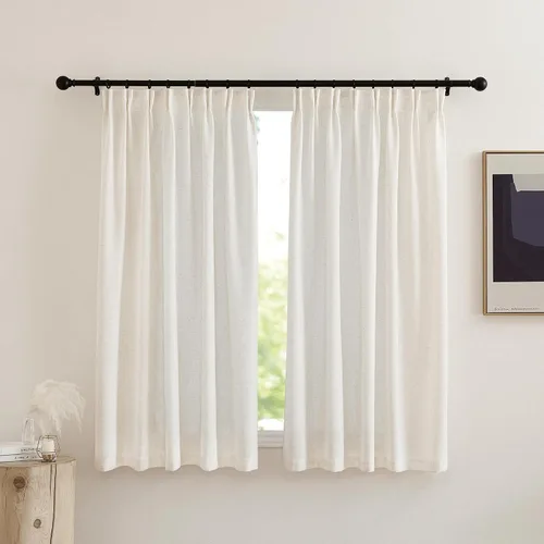 Miniatura 17 de NICETOWN Cortinas transparentes de lino de 84 pulgadas de largo, cortinas transparentes con pinza y bolsillo para barra con pestaña trasera