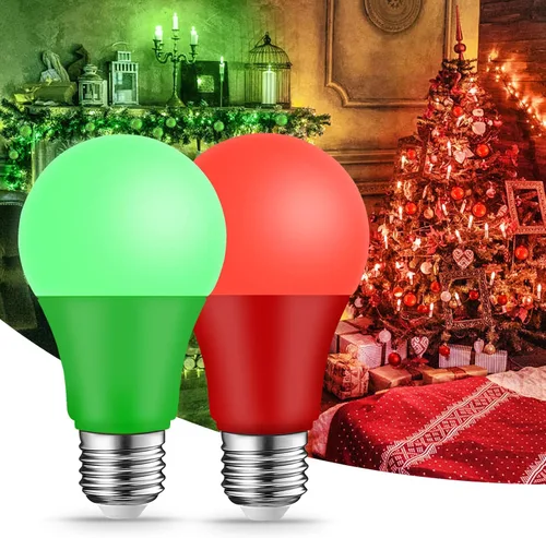 Miniatura 2 de Bombilla de luz roja, bombillas de luz verde, bombilla de color, 9W (equivalente a 6W), base E26 para decoración de Halloween, Navidad, fiesta, bar