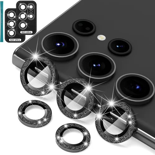 Miniatura 9 de Suoman Protector de lente de cámara para Samsung Galaxy S23 Ultra, [no afecta el flash] Película de vidrio templado 9H, cubierta protectora de metal