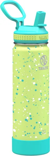 Miniatura 7 de Takeya Actives - Botella de agua de 24 onzas con tapa con popote, aislamiento de acero inoxidable de doble pared, apta para lavavajillas y sin BPA