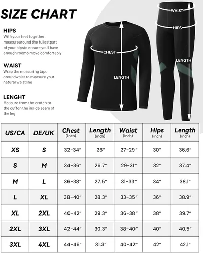Miniatura 6 de Runhit Mens Thermal Underwear SetFleece Lined Long Johns for Men Thermal Shirts and Pants Base Layer Cold Weather Thermals