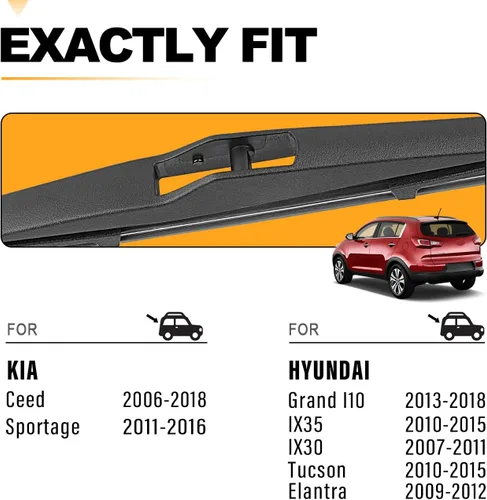 Miniatura 2 de AUTOBOO 12 limpiaparabrisas trasero de repuesto para Kia Sportage 2011-2016, Hyundai Elantra 09-12, Hyundai Tucson IX35 10-15, I30 - Repuesto