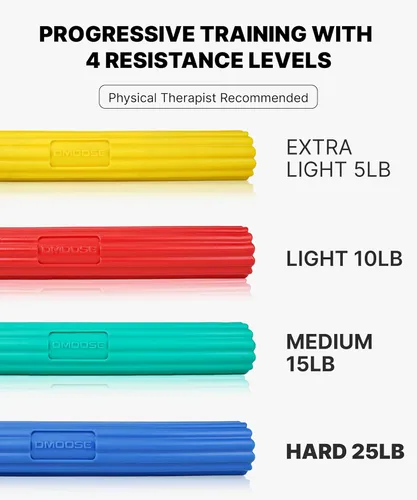Miniatura 4 de DMoose Fitness Flex Resistance Bar for Physical Therapy - Non-Slip Odorless Material, Exercise Bar for Tennis & Golfers Elbow Tendonitis Relief