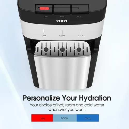Miniatura 4 de VECYS Enfriador de agua sin botella con filtración de 4 etapas, opciones de agua caliente, fría y habitación, sistema de autolimpieza para el hogar