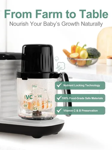 Miniatura 2 de MOMYEASY Procesador de Alimentos para Bebés, Procesador Multifunción Picador Triturador, Vaporizador de Alimentos para Bebés y Licuadora de Puré