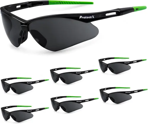 Miniatura 18 de ProtectX Gafas de seguridad para hombres y mujeres, lentes de sol de seguridad con lentes antivaho resistentes a los arañazos, agarres Skywalker