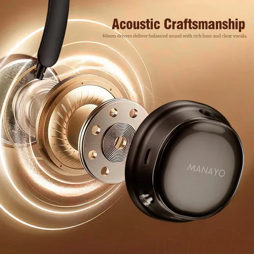 Miniatura 4 de ANC - Auriculares inalámbricos, batería de 100 horas, Bluetooth 5.4 con doble conexión, ligeros de 6.4 onzas para adultos, diseñados con diadema