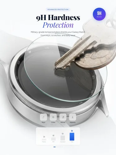 Miniatura 3 de iDaPro Paquete de 4 protectores de pantalla para Samsung Galaxy Watch 8/7/6/5/4 (1.732 pulgadas), 4 unidades, kit de protección de vidrio templado