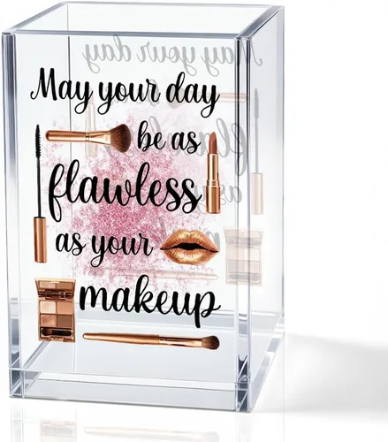 Miniatura 13 de I Came I Saw I - Soporte para cosméticos de acrílico contorneado, divertido soporte para brochas de maquillaje floral, regalos para cosmetólogas