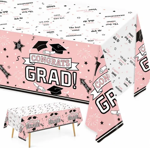 Miniatura 8 de Oigco Decoraciones de fiesta de graduación, mantel de graduación de felicitaciones para suministros de fiesta de graduación 2026, paquete de 3