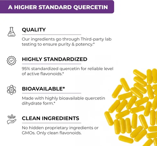 Miniatura 2 de Sandhu - Suplemento de quercetina con bromelina, complejo de quercetina y bioflavonoides, para refuerzo inmunitario y la salud respiratoria, 1,000