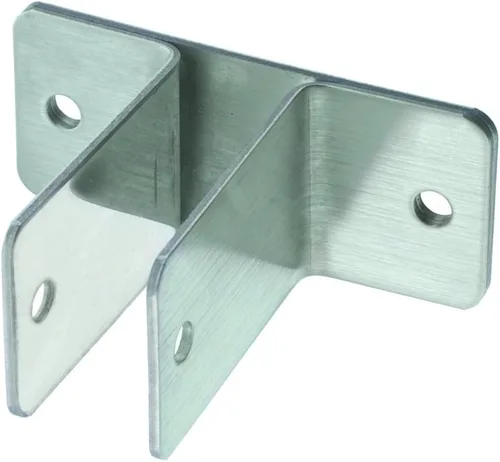 Harris Hardware 11759 Soporte de pared de acero inoxidable estampado con dos orejas Grosor del panel de 1 pulgada de grosor del panel de 2-1/2