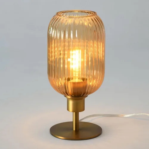 Miniatura 18 de Lámpara de mesa de cristal de mediados de siglo,Lámpara de escritorio regulable,Bombilla LED incluida,Cambio de color RGB remoto,Vidrio acanalado