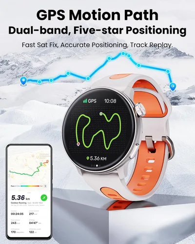 Miniatura 2 de Relojes inteligentes para hombres y mujeres GPS, reloj inteligente con pantalla AMOLED de 1.43 pulgadas, brújula de relojes inteligentes, compatible