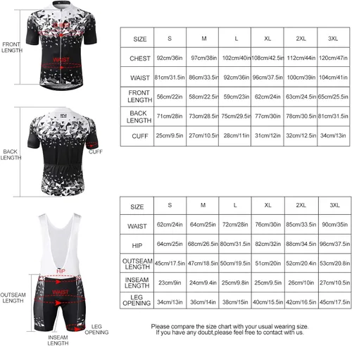 Miniatura 7 de INBIKE Conjunto de camiseta de ciclismo de manga corta transpirable para hombre con pantalones cortos acolchadospantalones cortos de babero