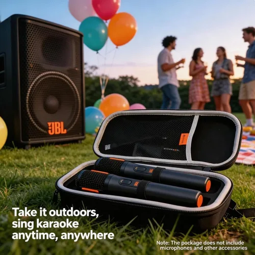 Miniatura 3 de Wireless Microphone Case, Dual Wireless Microphone Storage Box, Hard EVA Mic Carrying Case, Dual Mic Bag with EVA Hard Shell Exterior Compatible