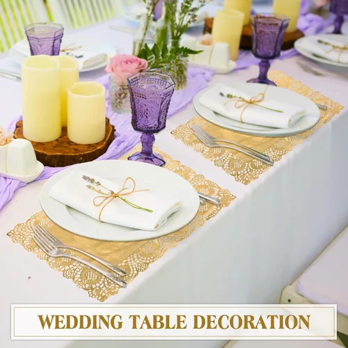 Miniatura 6 de Yexiya Juego de 200 manteles individuales desechables de papel de encaje para pasteles, manualidades, fiestas, decoración de bodas