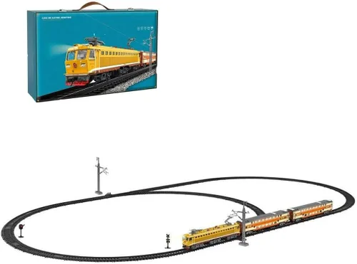 Juego de tren de vapor de aleación SS7C con operación eléctrica, sonido envolvente y efectos de luz, y pista circular larga para juegos educativos y
