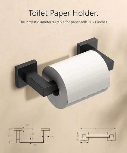Miniatura 139 de FORIOUS Soporte de pared para papel higiénico, soporte de rollo de papel higiénico de doble poste giratorio de acero inoxidable para baño, Blanco