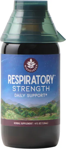 WishGarden Herbs Respiratory Strength - Suplemento líquido diario de apoyo pulmonar con gordolobo orgánico, helenio y cuchillas, tintura pulmonar