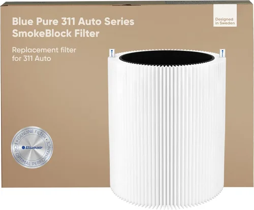 BLUEAIR Blue Pure 311 Auto SmokeBlock - Filtro de repuesto genuino, carbono extra que captura el 99.99% del humo de incendios forestales, se adapta