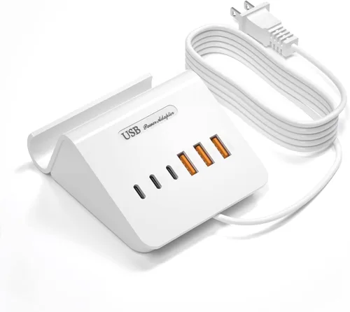Miniatura 9 de Estación de carga USB C 35W, VHBW de 6 puertos (3 USB-C y 3 USB-A) Estación de carga rápida de escritorio para iPhone 14/13/12, Samsung Galaxy