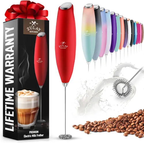 Miniatura 37 de Varita de espumador de leche mini y potente – Potente espumador de café de mano, mezclador de bebidas operado con batería – Tamaño de bolsillo Azul