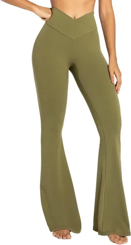 Miniatura 5 de Sunzel Womens Flare Leggings with Tummy Control Crossover Waist and Wide Leg