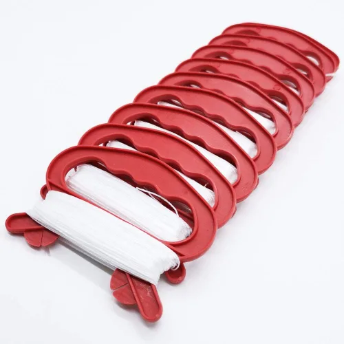 Miniatura 3 de Paquete de 10 mini bobinadoras de carrete de cometas pequeñas, tablero de agarre rojo con cuerda de 98.4 ft para principiantes Fly Tiny Kites