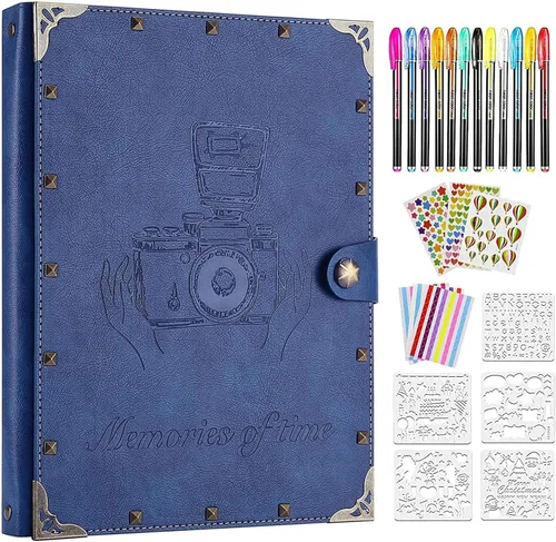 Miniatura 15 de Álbum de recortes de cuero ZEEYUAN, regalo del Día de la Madre, álbum de recortes morado, regalo para abuela, libro de fotos para parejas, libro