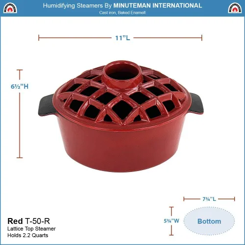Miniatura 2 de Vaporizador de estufa de leña esmaltado de 2.2 cuartos de galón - Parte superior de celosía