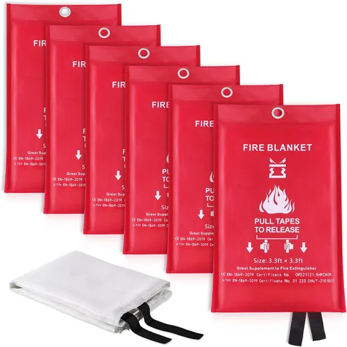 Fire Blanket for Kitchen Home Emergency - Fiberglass Blankets Fire Survival Suspension Flames Retardant Extinguisher Great for Stove Car Garage