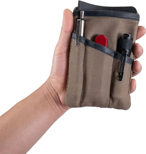 Miniatura 5 de Hide & Drink, Estuche de bolsillo multiherramientas, Bolsa compacta multiusos con cremallera para artículos de diario (EDC), Mini estuche de Carbón