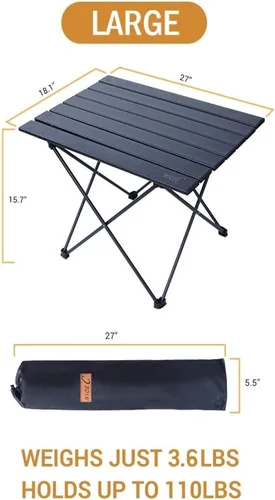 Miniatura 3 de Nice C Mesa de campamento, mesa de campamento, mesa plegable, mesa de playa, plegable plegable, de aluminio, ultraligera, compacta con bolsa