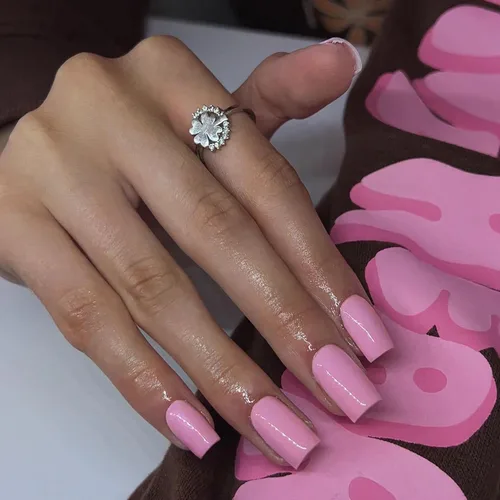 Miniatura 29 de KQueenest Uñas Postizas de Presión Azul Real Cortas Medianas Cuadradas con Pegamento, Juego de Uñas Falsas Sólidas Oscuras Cortas Ataúd Acrílicas