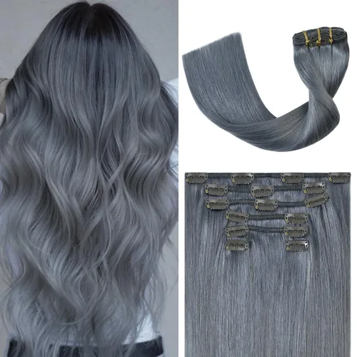 Miniatura 11 de UGOTRAYS Extensiones de cabello humano real de color rubio fresa a rubio decolorado, 12 pulgadas, lacio, doble trama, cabello Remy con clip, 2.47