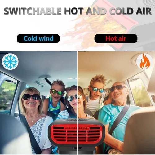 Miniatura 6 de Calentador de Coche, Calentador de Coche Portátil de 12V 150W que se Conecta al Encendedor de Cigarrillos, Calefacción Rápida 2 en 1 Descongelador