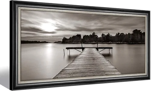 Miniatura 7 de Color Play Lienzo decorativo para pared del muelle del lago: pintura de paisaje de la naturaleza, escena moderna de muelle, impresión, fotografía