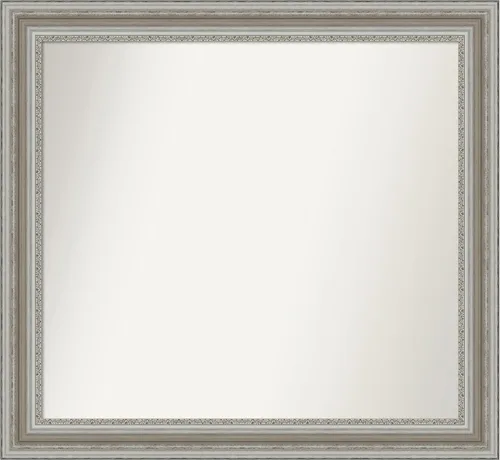Miniatura 82 de Amanti Art Espejo de baño plateado para sobre el fregadero, 26 x 26 pulgadas, espejo cuadrado de plata antigua, marco de madera tradicional mediano