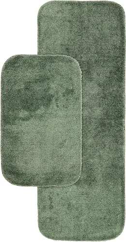 Miniatura 110 de Garland Rug 2 alfombras de baño tradicionales de nailon lavables color morado (17 x 24 pulgadas, 21 x 34 pulgadas), suaves, absorbentes y elegantes