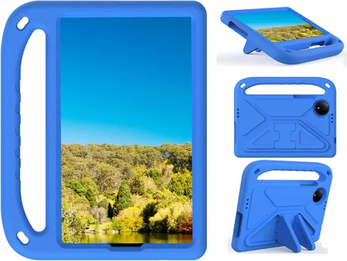 Funda para tablet infantil con asa y soporte, ligera, a prueba de golpes, compatible con Xiaomi Redmi Pad SE 8.7, azul