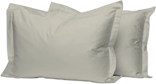 Miniatura 78 de Pizuna Juego de 2 fundas de almohada de 100 % algodón puro, tamaño estándar, color blanco, lujosas fundas de almohada de 400 hilos de satén