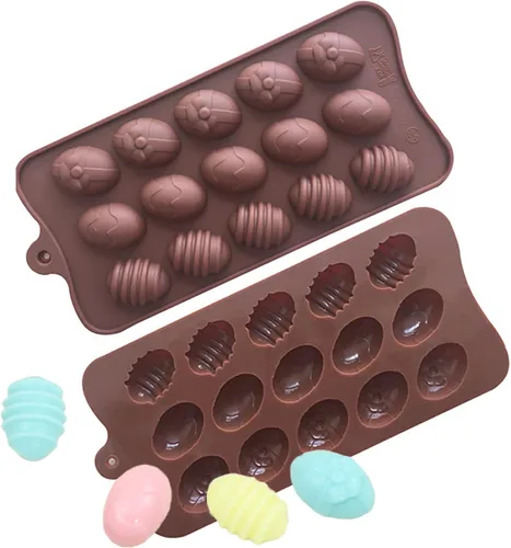 Molde de silicona para chocolate de Pascua, molde de silicona con forma de huevo, moldes para hornear para dulces de Pascua, mini jabón, pastel de
