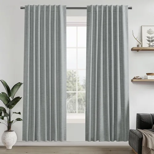 Miniatura 31 de UHITECH Cortinas opacas de 35 pulgadas de largo para sala de estar, 2 paneles, cortina opaca corta para cocina para ventanas pequeñas, cortinas