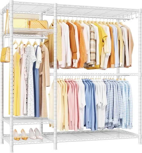 Miniatura 10 de Perchero Ulif F7, perchero de ropa resistente, percheros para colgar ropa, 6 niveles, estante de almacenamiento portátil independiente para armario